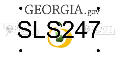 SLS247 Georgia License Plate
