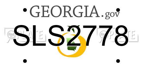 SLS2778 Georgia License Plate