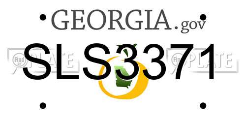 SLS3371 Georgia License Plate