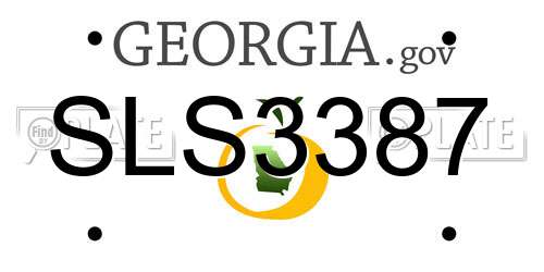 SLS3387 Georgia License Plate