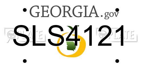 SLS4121 Georgia License Plate