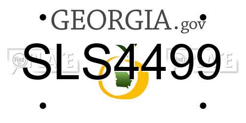 SLS4499 Georgia License Plate