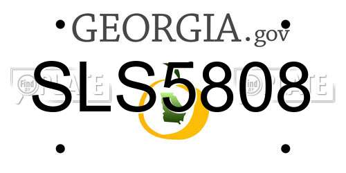 SLS5808 Georgia License Plate