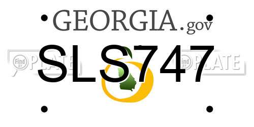SLS747 Georgia License Plate