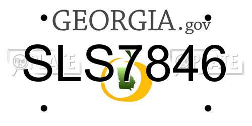 SLS7846 Georgia License Plate