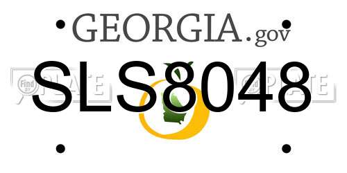 SLS8048 Georgia License Plate