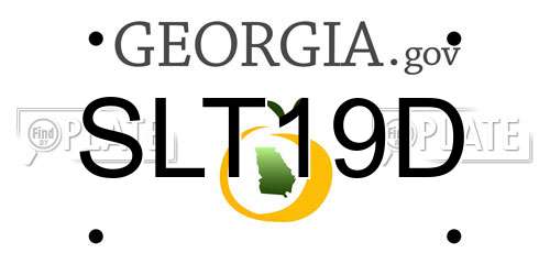 SLT19D Georgia License Plate