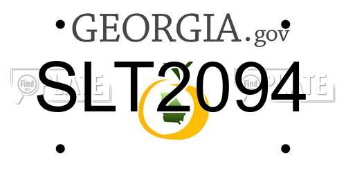 SLT2094 Georgia License Plate