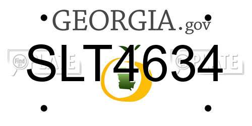 SLT4634 Georgia License Plate