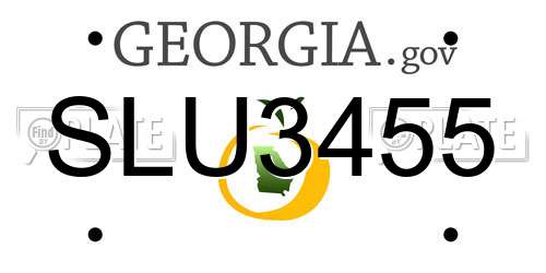 SLU3455 Georgia License Plate