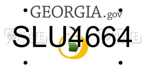 SLU4664 Georgia License Plate