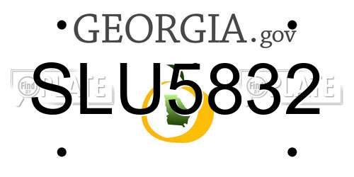 SLU5832 Georgia License Plate