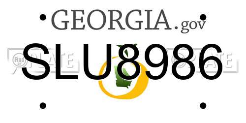 SLU8986 Georgia License Plate