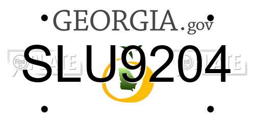 SLU9204 Georgia License Plate