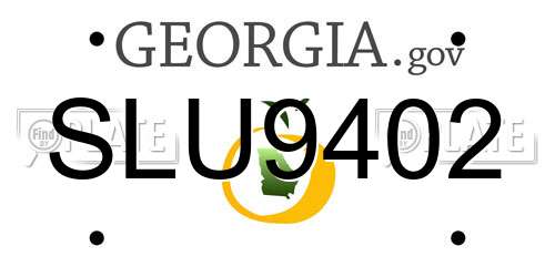 SLU9402 Georgia License Plate