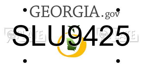 SLU9425 Georgia License Plate