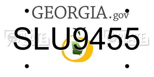 SLU9455 Georgia License Plate
