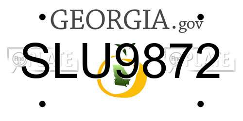 SLU9872 Georgia License Plate