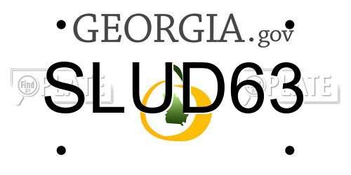 SLUD63 Georgia License Plate
