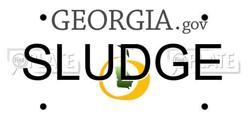 SLUDGE Georgia License Plate