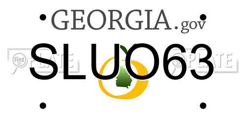 SLUO63 Georgia License Plate