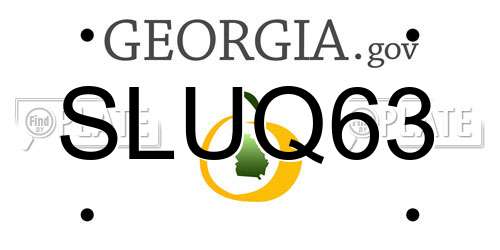 SLUQ63 Georgia License Plate