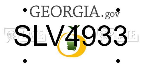 SLV4933 Georgia License Plate