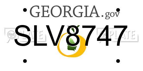 SLV8747 Georgia License Plate