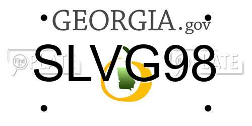SLVG98 Georgia License Plate