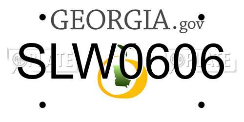 SLW0606 Georgia License Plate