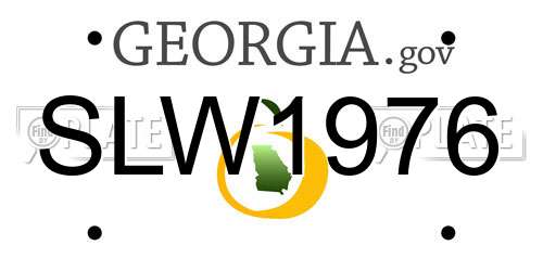 SLW1976 Georgia License Plate