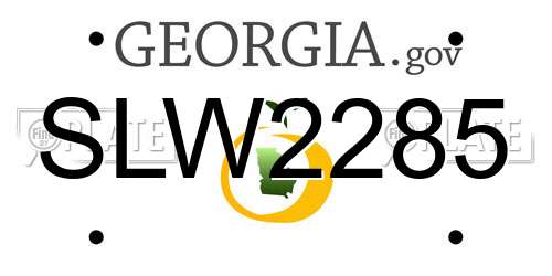 SLW2285 Georgia License Plate