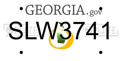 SLW3741 Georgia License Plate
