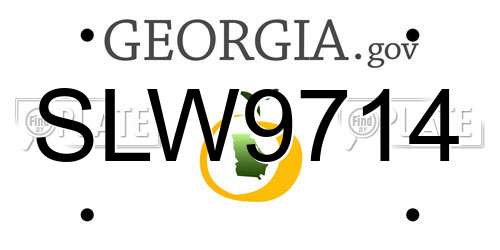 SLW9714 Georgia License Plate