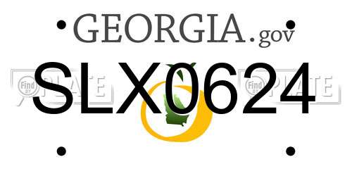 SLX0624 Georgia License Plate