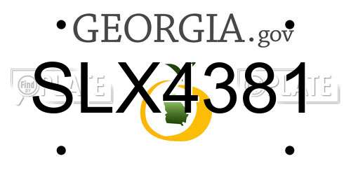 SLX4381 Georgia License Plate