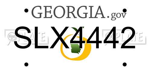 SLX4442 Georgia License Plate
