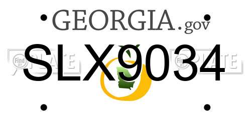 SLX9034 Georgia License Plate