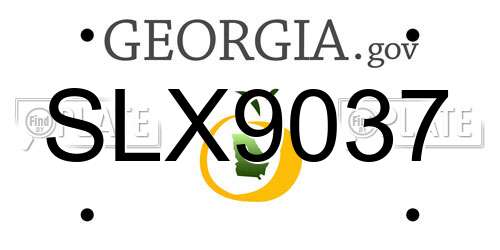 SLX9037 Georgia License Plate