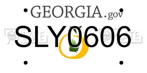 SLY0606 Georgia License Plate