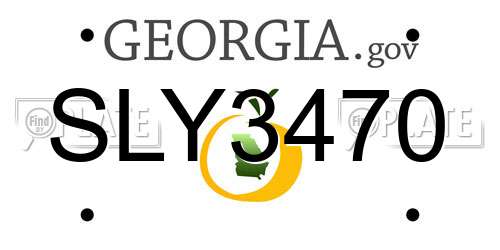 SLY3470 Georgia License Plate