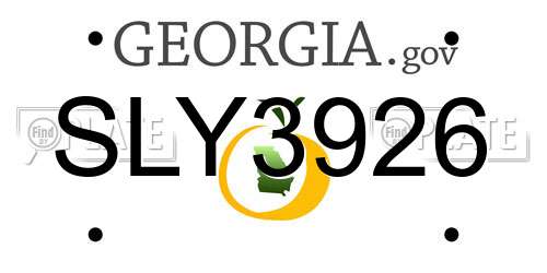 SLY3926 Georgia License Plate