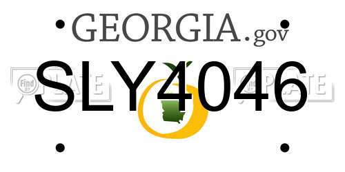 SLY4046 Georgia License Plate