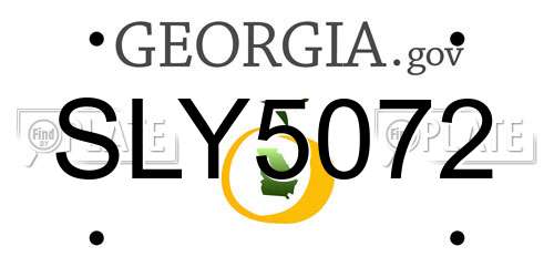 SLY5072 Georgia License Plate