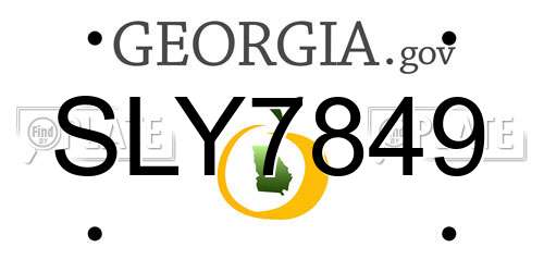 SLY7849 Georgia License Plate