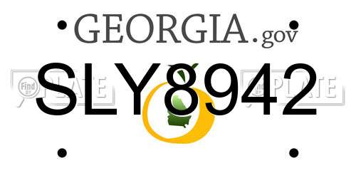 SLY8942 Georgia License Plate