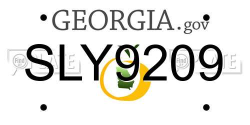 SLY9209 Georgia License Plate