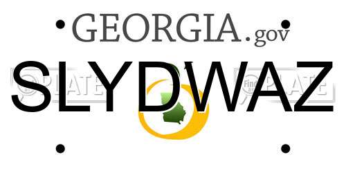 SLYDWAZ Georgia License Plate