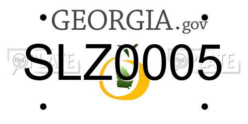 SLZ0005 Georgia License Plate