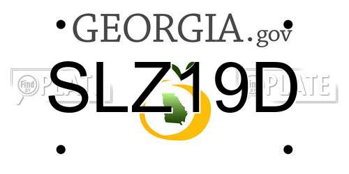 SLZ19D Georgia License Plate